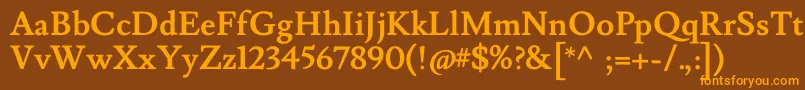 LusitanaBold Font – Orange Fonts on Brown Background