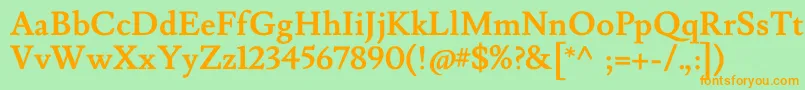 LusitanaBold Font – Orange Fonts on Green Background