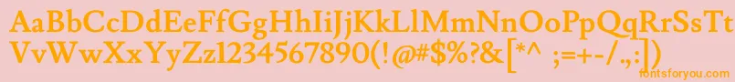 LusitanaBold Font – Orange Fonts on Pink Background