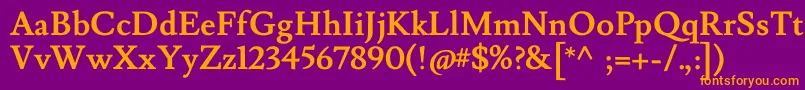 LusitanaBold Font – Orange Fonts on Purple Background