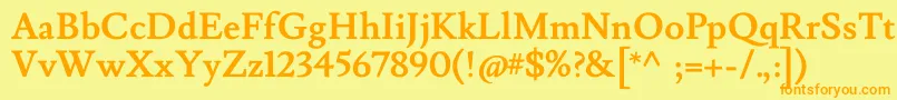LusitanaBold Font – Orange Fonts on Yellow Background