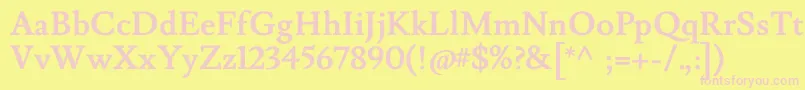 LusitanaBold Font – Pink Fonts on Yellow Background