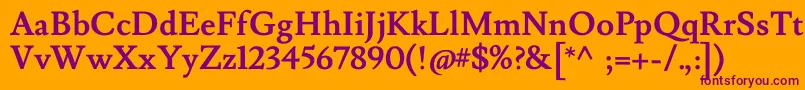 LusitanaBold Font – Purple Fonts on Orange Background