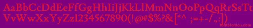 LusitanaBold Font – Red Fonts on Purple Background