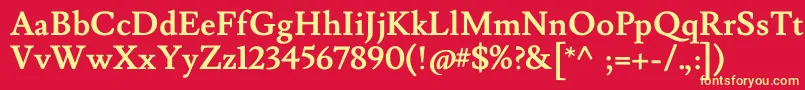 Подробнее о шрифте LusitanaBold Шрифт LusitanaBold – жёлтые шрифты на красном фоне