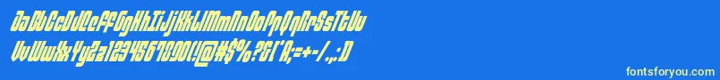 フォントPhiladelphiacondital – 黄色の文字、青い背景