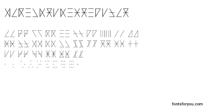 Schriftart MadeonRunesRegular – Alphabet, Zahlen, spezielle Symbole