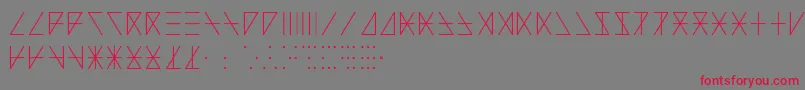 フォントMadeonRunesRegular – 赤い文字の灰色の背景