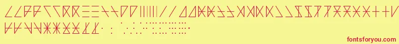 MadeonRunesRegular Font – Red Fonts on Yellow Background