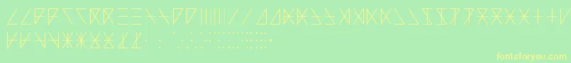 フォントMadeonRunesRegular – 黄色の文字が緑の背景にあります