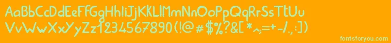 Amiable Font – Green Fonts on Orange Background