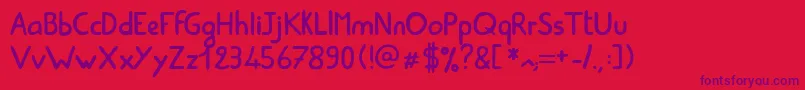 Amiable Font – Purple Fonts on Red Background