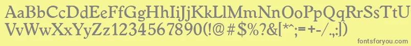 WorcesterserialMediumRegular Font – Gray Fonts on Yellow Background