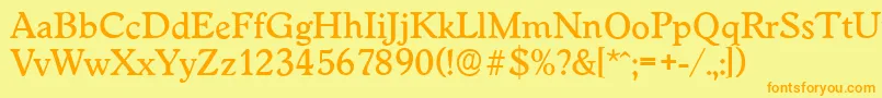 WorcesterserialMediumRegular Font – Orange Fonts on Yellow Background