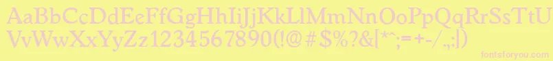 WorcesterserialMediumRegular Font – Pink Fonts on Yellow Background