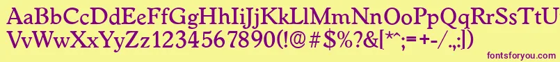 WorcesterserialMediumRegular Font – Purple Fonts on Yellow Background