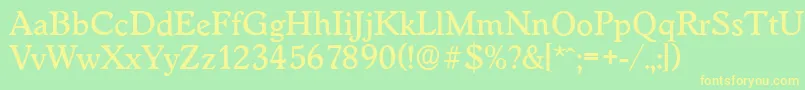 WorcesterserialMediumRegular Font – Yellow Fonts on Green Background
