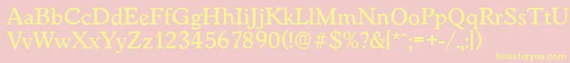 WorcesterserialMediumRegular-Schriftart – Gelbe Schriften auf rosa Hintergrund