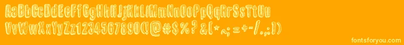 SketchWall Font – Yellow Fonts on Orange Background