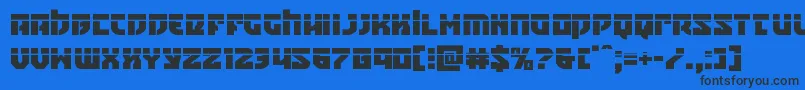 Шрифт Crazyivanlaser – чёрные шрифты на синем фоне