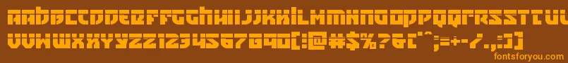 Crazyivanlaser-Schriftart – Orangefarbene Schriften auf braunem Hintergrund