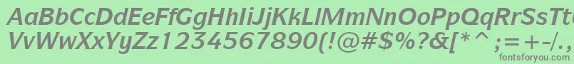 フォントSymbolItcBoldItalicBt – 緑の背景に灰色の文字