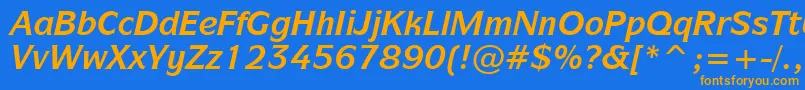 フォントSymbolItcBoldItalicBt – オレンジ色の文字が青い背景にあります。