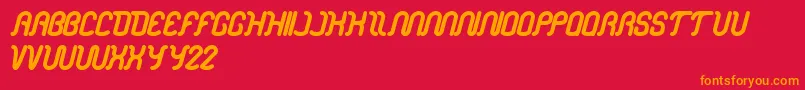 Czcionka Electronic – pomarańczowe czcionki na czerwonym tle