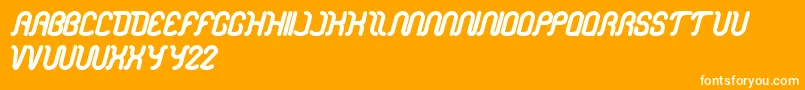 Czcionka Electronic – białe czcionki na pomarańczowym tle