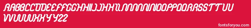 Czcionka Electronic – białe czcionki na czerwonym tle