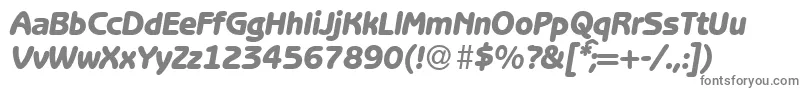 B691SansHeavyItalic-fontti – harmaat kirjasimet valkoisella taustalla