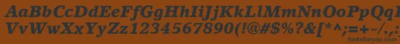 LinoLetterLtBlackItalic Font – Black Fonts on Brown Background