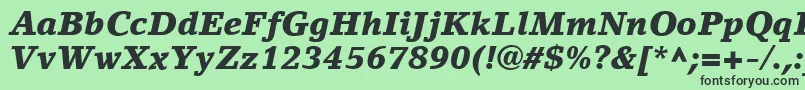 Czcionka LinoLetterLtBlackItalic – czarne czcionki na zielonym tle