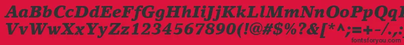 Fonte LinoLetterLtBlackItalic – fontes pretas em um fundo vermelho