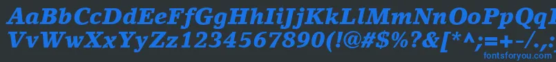 LinoLetterLtBlackItalic Font – Blue Fonts on Black Background
