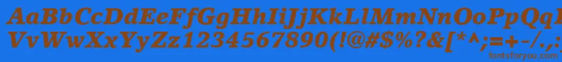 LinoLetterLtBlackItalic Font – Brown Fonts on Blue Background