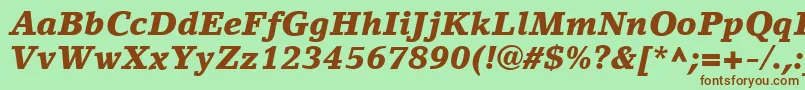 Police LinoLetterLtBlackItalic – polices brunes sur fond vert