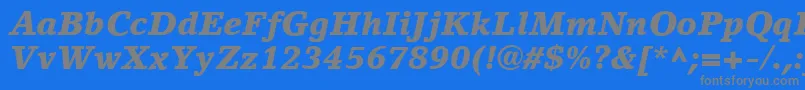 LinoLetterLtBlackItalic Font – Gray Fonts on Blue Background