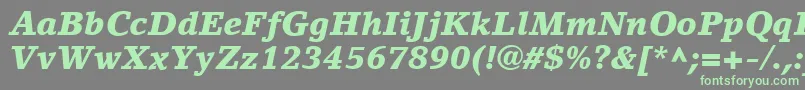 Fonte LinoLetterLtBlackItalic – fontes verdes em um fundo cinza