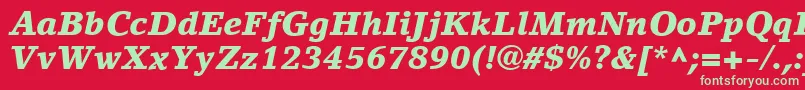 フォントLinoLetterLtBlackItalic – 赤い背景に緑の文字