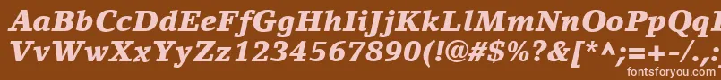 Шрифт LinoLetterLtBlackItalic – розовые шрифты на коричневом фоне