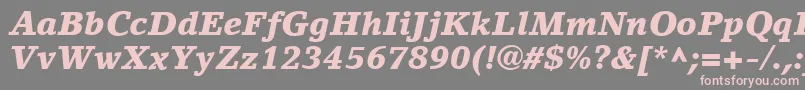 LinoLetterLtBlackItalic-fontti – vaaleanpunaiset fontit harmaalla taustalla