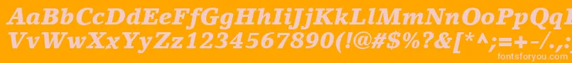 LinoLetterLtBlackItalic-Schriftart – Rosa Schriften auf orangefarbenem Hintergrund