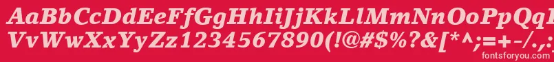 fuente LinoLetterLtBlackItalic – Fuentes Rosadas Sobre Fondo Rojo