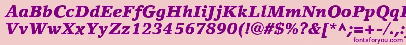 フォントLinoLetterLtBlackItalic – ピンクの背景に紫のフォント