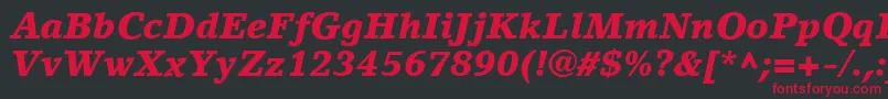 LinoLetterLtBlackItalic Font – Red Fonts on Black Background