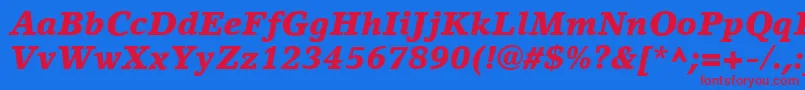 Police LinoLetterLtBlackItalic – polices rouges sur fond bleu