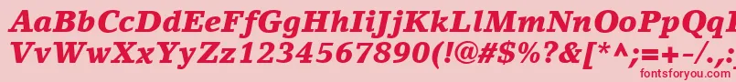 Police LinoLetterLtBlackItalic – polices rouges sur fond rose