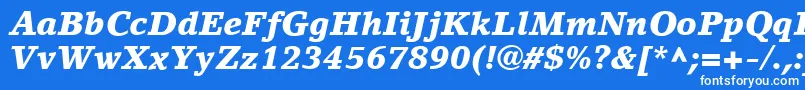 Police LinoLetterLtBlackItalic – polices blanches sur fond bleu