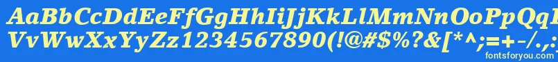 Шрифт LinoLetterLtBlackItalic – жёлтые шрифты на синем фоне